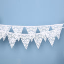 3.2m 12 Flags White Lace Flag Banner  Pennant Wedding/Birthday Party Decor