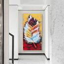 Abstract Feather Oil Paint By Numbers DIY Handpainted on Canvas Wall Art Pict