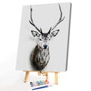 Painting By Numbers DIY Deer Hand Painted Canvas Oil Wall Art Picture Craft Kit