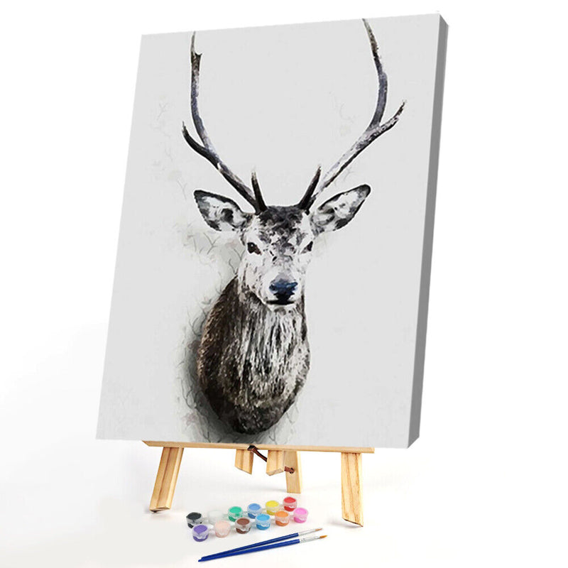 Painting By Numbers DIY Deer Hand Painted Canvas Oil Wall Art Picture Craft Kit
