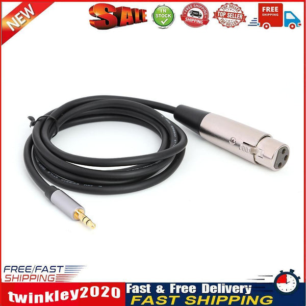1.5m XLR 3pin Female to 3.5mm TRS Male Audio Adapter Cable for Microphone Newly