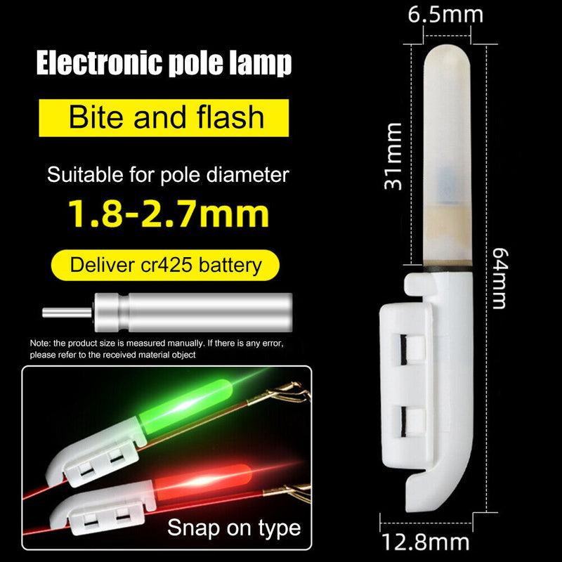 LED Outdoor Night Fishing Rod Tip Light Bite Alarm Alert Indicator Accessories