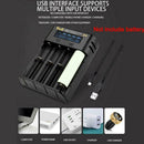 Intelligent LCD Charger 4 Slot For 18650 21700 26650 Lithium AAA Battery O5B4