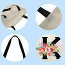 Alphabet flowers Printed Shoulder Shopping Bag Casual Large Tote Handbag K