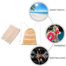 Quick-drying Turkish Tassel Beach Towel + Outdoor Swimming Drawstring Backpac