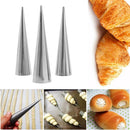 5pcs DIY Cones Stainless Steel Spiral Baked Croissants Tubes Pastry Mold(L)