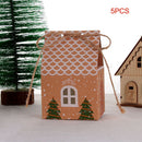 Christmas Tree Holder Cookies Pouch Gift Bags Kraft Paper Christmas Candy Box