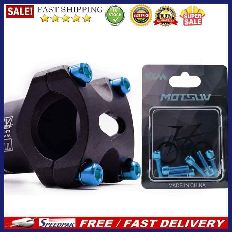 M5x18mm MTB Bike Stem Bolts Titanium Allen Head Stem Screws with Washer 6 P