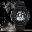 Outdoor Multifunction Waterproof Unisex Sports Electronic Watch (Black)