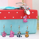 5pcs DIY Full Drill Special Shaped Diamond Painting Animal Key Ring Embroid