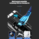 4 LED+COB Beads Flashlight for Outdoor Hiking Camping Rechargeable USB Portable