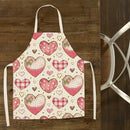 Heart Print Kitchen Linen Apron Waterproof Home Cooking Bibs (82x68cm)