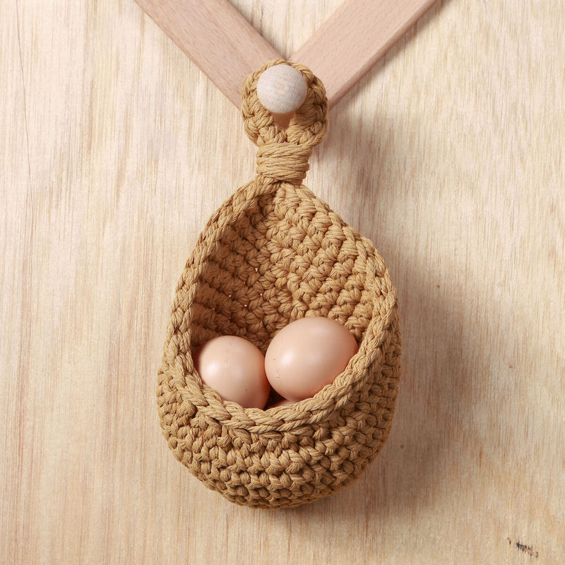 Hanging Basket Wall Planters Jute Teardrop Pot Holder for Fruits (15x14cm) Newly