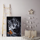 5D Drawing Kit DIY Wolf Butterfly Full Square Drill Diamond Painting Ornament
