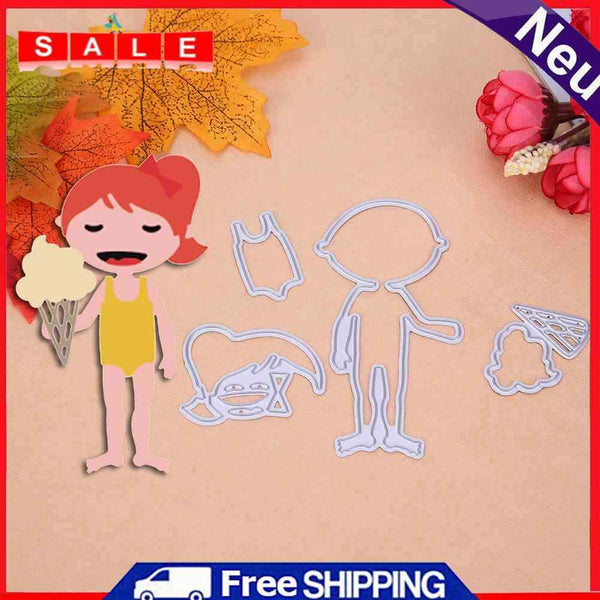 4pcs DIY Cute Girl Metal Cutting Die Scrapbook Emboss Stencils Crafts Decor-2054