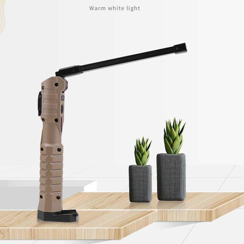 Portable LED Work Light Flashlight USB Magnet Handheld Folding Night Lamp Newly
