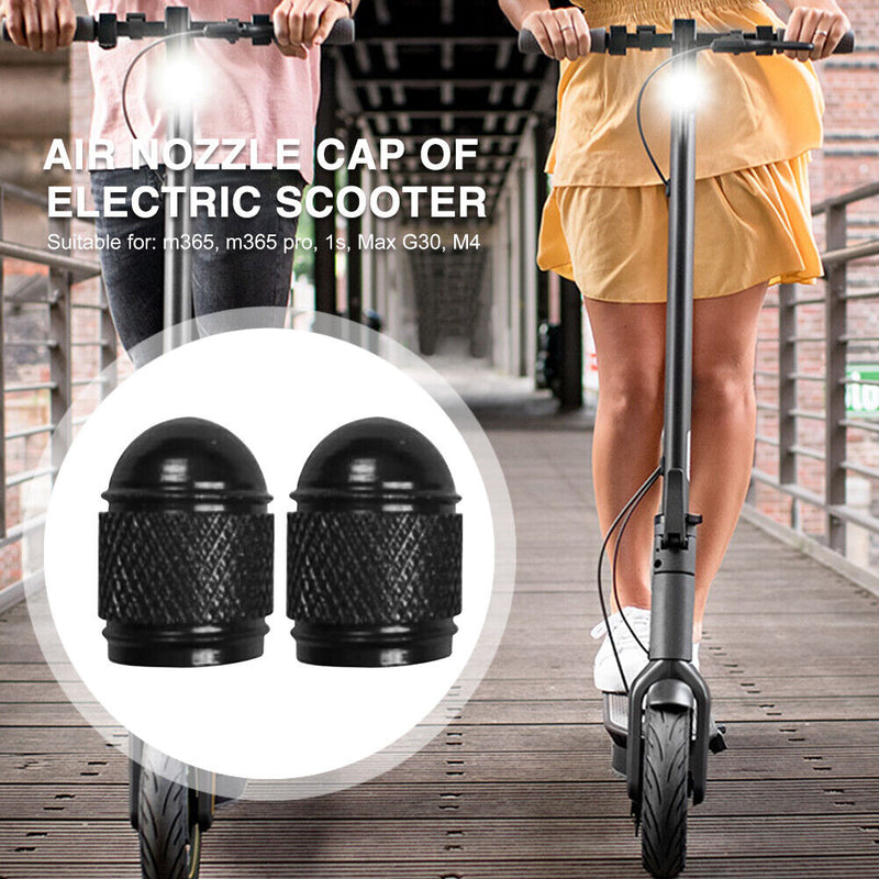 2pcs Electric Scooter Valve Stem Cap Dust-proof Cover for M365 Pro (Black) Newly