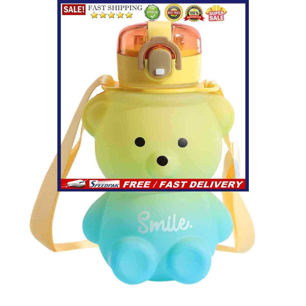 Bear Straw Bottle - 800ml Gradient Water Bottles for Outdoor School Activities