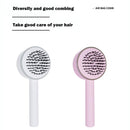One-key Self-cleaning Hair Brush Anti-Static Airbag Massage Comb (Pink)