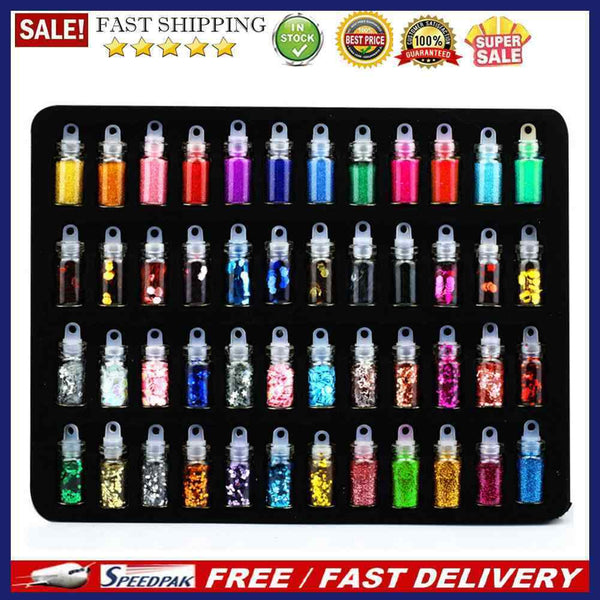 Nail Glitter Powder Nail Art Gel Polishing Manicure Decor Kit Colorful Sequin