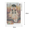 5D DIY Full Drill Diamond Painting Village Girl Cross Stitch Embroidery Kit