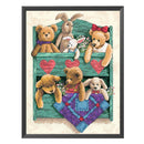 Partial Embroidery DIY Cross Stitch Kits Printed Bears 11CT Needlework Sets Gift