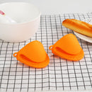 2pcs Silicone Anti-Slip Oven Gloves Heat Resistant Cooking Glove (Orange)