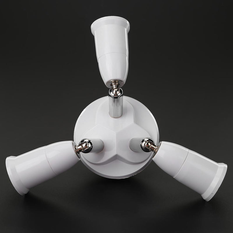 Adjustable E27 Splitter 3 Heads Lamp Base Adapter LED Bulb Holder Socket Newly
