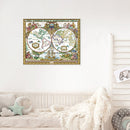 Old World Map Partial Cross Stitch 11CT Cotton Thread Printed Embroidery Kits