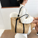 Large Capacity Women Handbag Summer Beach Bag Woven Handmade Straw Hollow Totes