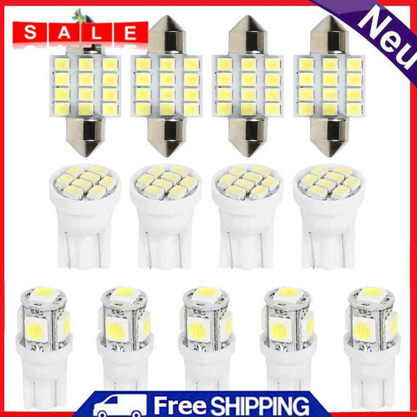 13pcs/set Car LED Bulbs 31mm C5W Doom Light T10 W5W Map License Plate Lamp Bulbs