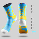 Men Compression Football Socks Sports Baseball Soccer Socks (Sky Blue)