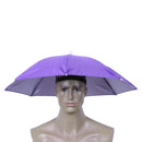 5pcs Outdoor Sunscreen Anti-Rain Elastic Band Head Umbrella Hat (Purple)