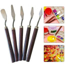 5pcs Steel Artist Oil Painting Palette Tool Art Kit L6C0 Paint F2U0 D1X0