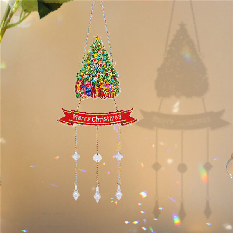 DIY Crystal Prism Teardrop Pendant Diamond Painting Kit Wind Chime (PFL09) Newly