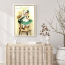 Girl on Chair Oil Paint By Numbers Kits DIY Handpainted on Canvas Wall Art Craft