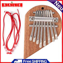 Portable Mini Heart-Shape 8-Key Sapele Plate Kalimba Finger Practice Mbira Sanza