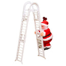 #A Funny Santa Climbing Ladder with Music Fireplace Home Decor Christmas Decorat