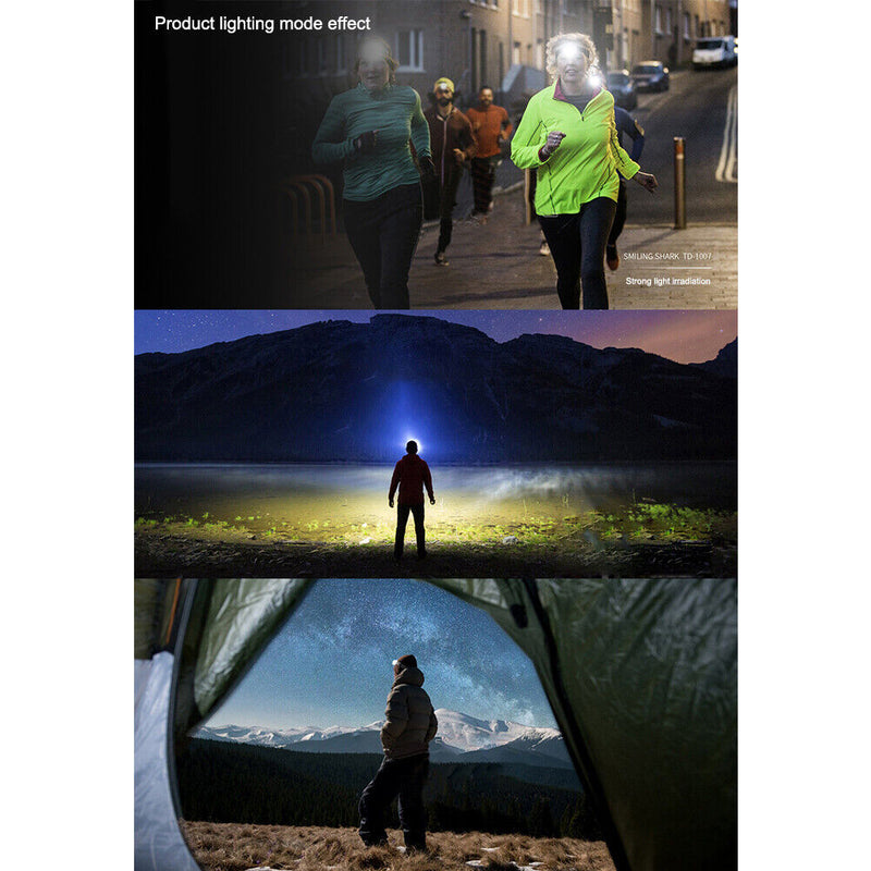 Camping Headlight Rechargeable Waterproof Headlamp for Running Camping Hiki