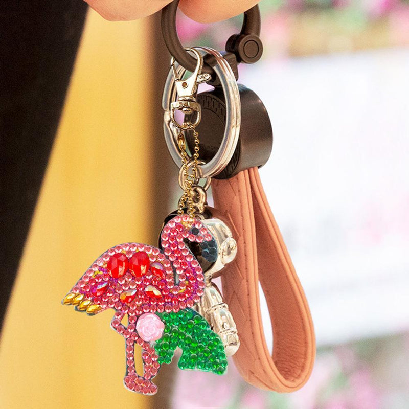 4pcs Full Drill Special Shaped Diamond Painting Bird Shape Key Ring Gift Newly