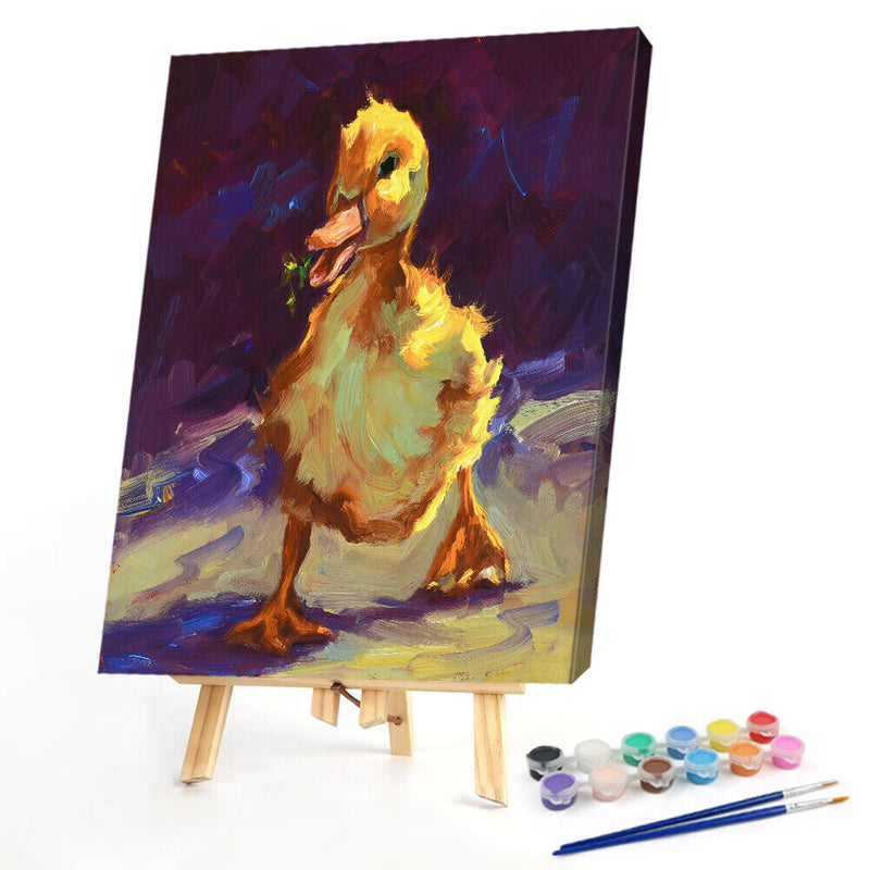Oil Paint Chicken And Duck By Numbers Coloring Picture Drawing