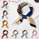 Gifts Elegant Women Hair Tie Band Square Scarf Silk Feel Satin Head Neck