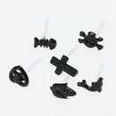 18 Pairs Fashion Plastic Ear Stud Earring Sets Simple Jewelry (Black)