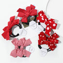 Cute Wave Point Red Bowknot Double Horsetail Hair Rope Head Rope Headwear