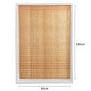 Self-Adhesive Pleated Blinds Half Blackout Window Curtains (Brown 90X180cm)