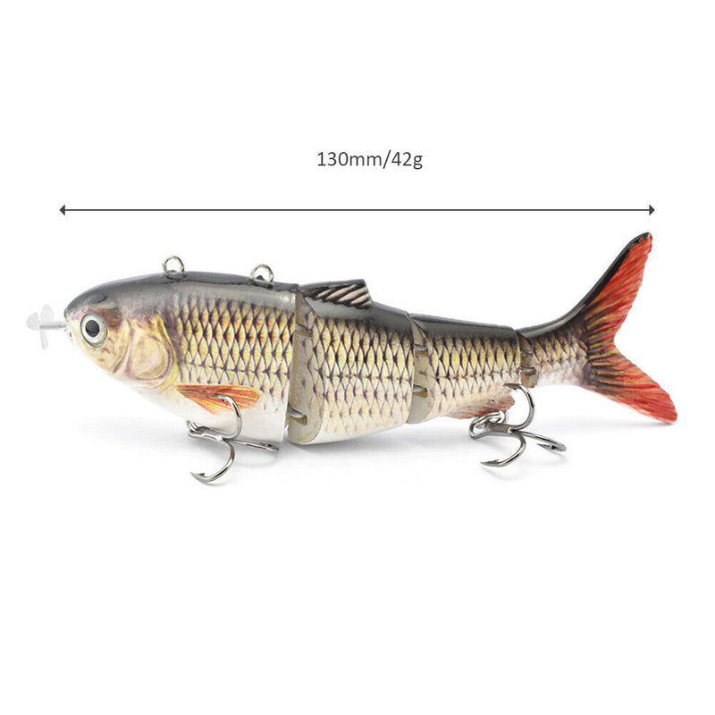 Robotic Fishing Lure Electric Wobbler 4-Segment Auto Swimbait USB (BL-379) Newly