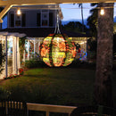 8 inch LED Solar Lantern Waterproof Pendant for Decor (Black Base Flower B)