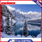 Frameless Mountain Lake Oil Paint by Numbers Kit Handpainted Artwork Wall Craft