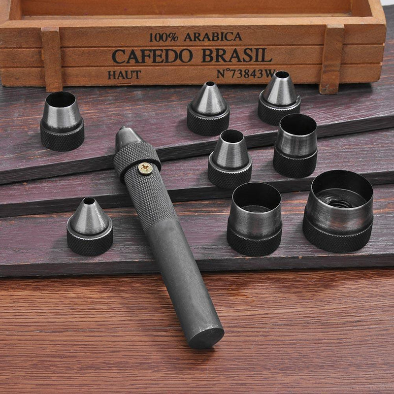 10pcs Heavy Duty Hollow Punch Kit Tool Set Gasket Leather Rubber Punching Newly