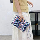 Ladies Korean Stripe Pattern Clutch Bag Women Flap Small Casual Envelope Bag